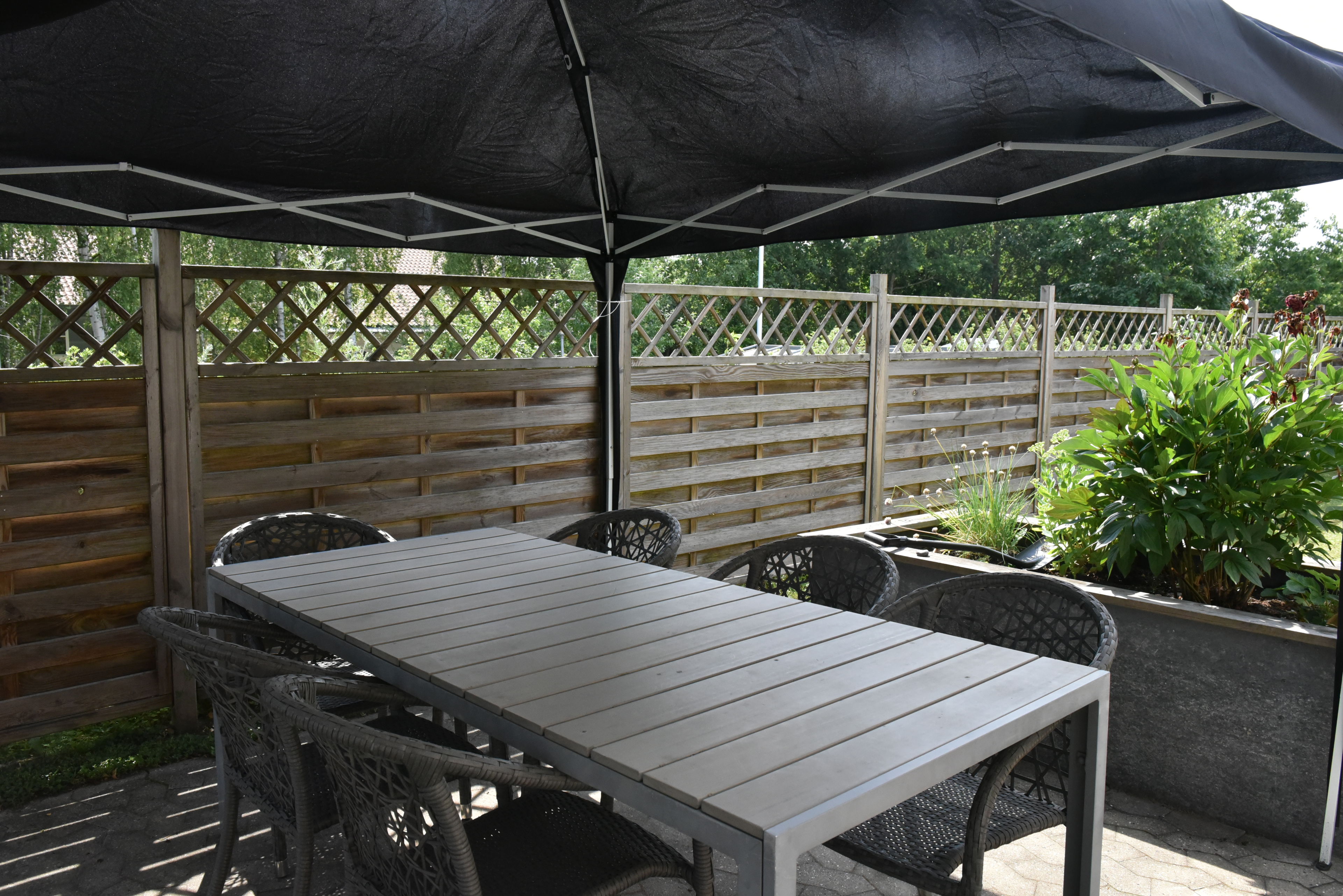 Overdækket terrasse hos Kollektivhuset